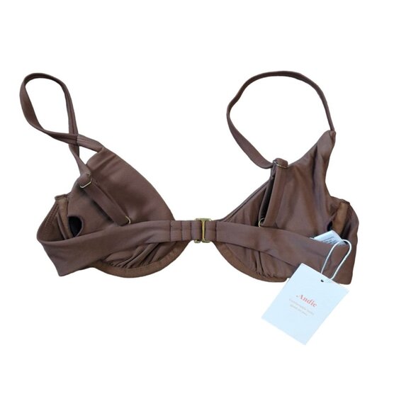 Andie Swim The Sicily Top Espresso Brown Eco Nylon Size XS - Picture 4 of 5